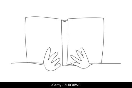 Prenota. Disegno a una linea. Libro vettoriale in stile linea Illustrazione Vettoriale