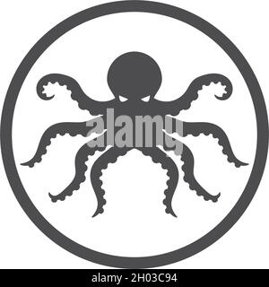 Modello vettoriale di ilustrazione del logo Octopus Illustrazione Vettoriale