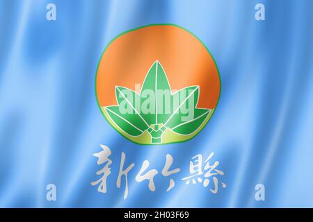 Bandiera della contea di Hsinchu, collezione di striscioni in Cina. Illustrazione 3D Foto Stock