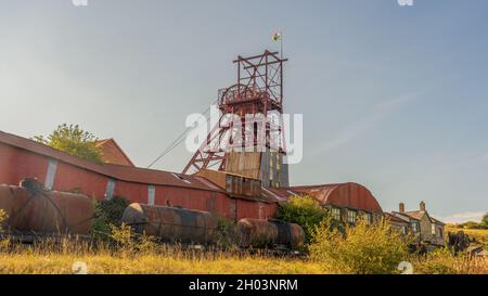 blaenavon, Monmouthshire Galles UK Ottobre 10 2021 Pit Head al Welsh Heritage Museum Big Pit a Blaenafon Galles Foto Stock