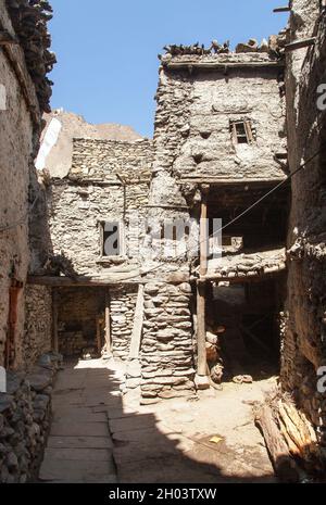 Kagbeni, bellissimo villaggio nella zona bassa di Mustang, giro Annuapurna circuito trekking sentiero, Nepal Foto Stock