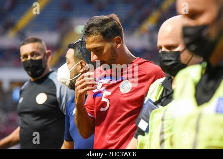 SAN JOSE, Costa Rica: Celso Borges durante la vittoria del Costa Rica 2-1 su El Salvador nel CONCACACAF FIFA World Cup qualificatori il 10 ottobre 2021, i Foto Stock