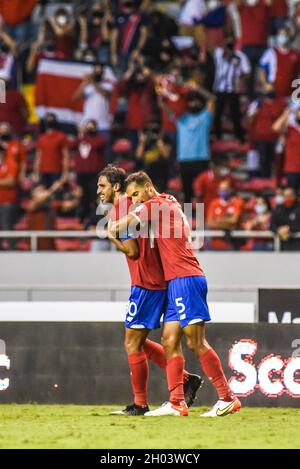 SAN JOSE, Costa Rica: Celso Borges celebra dopo aver segnato il secondo gol per la Costa Rica durante la vittoria 2-1 Costa Rica su El Salvador nel C Foto Stock