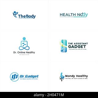 Design moderno e sano del logo della gente del corpo Illustrazione Vettoriale