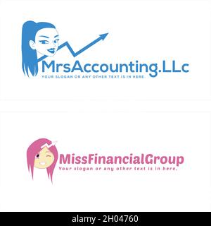 Set di design del logo del gruppo finanziario contabile Illustrazione Vettoriale