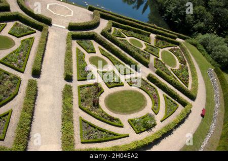 Schleswig, Germania - 27 giugno 2010: Giardino barocco Castello di Gottorf, Isola dei Musei Foto Stock