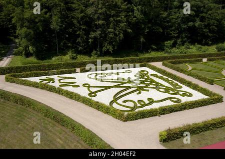 Schleswig, Germania - 27 giugno 2010: Giardino barocco Castello di Gottorf, Isola dei Musei Foto Stock