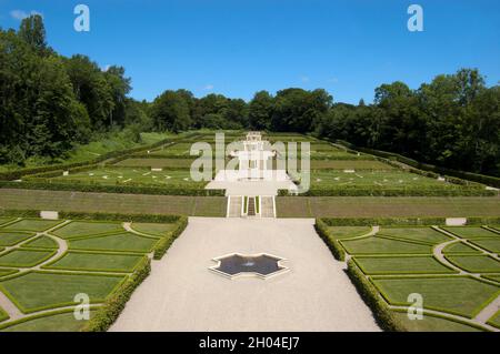 Schleswig, Germania - 27 giugno 2010: Giardino barocco Castello di Gottorf, Isola dei Musei Foto Stock