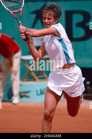 Tennista russo Lina Krasnoroutskaya, Open Francese 2001 Foto Stock