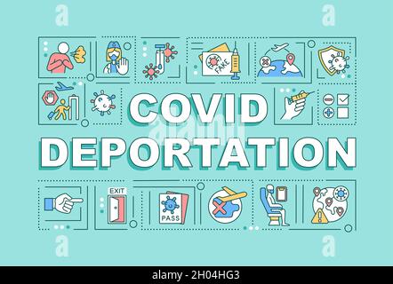 Banner dei concetti di deportazione delle parole Covid Illustrazione Vettoriale