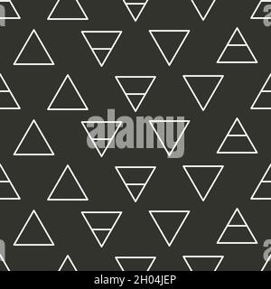 Icone di alchimia con triangoli - terra, aria, fuoco, acqua. Motivo esoterico senza giunture. Illustrazione vettoriale Illustrazione Vettoriale