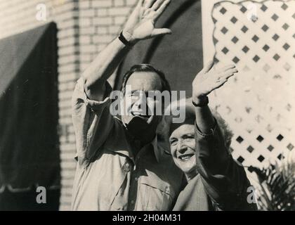 Il presidente americano George Bush e la moglie Barbara, anni '80 Foto Stock