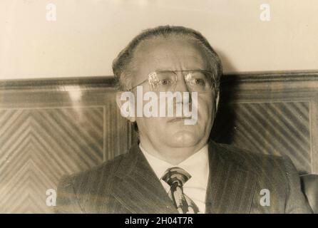 Il politico italiano Giuseppe Zamberletti, anni '70 Foto Stock