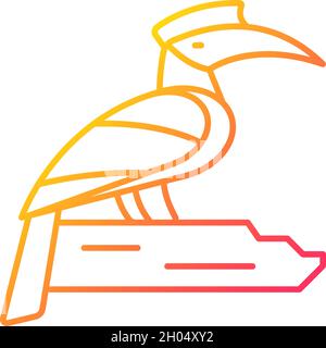 Icona vettore lineare gradiente Hornbill Illustrazione Vettoriale