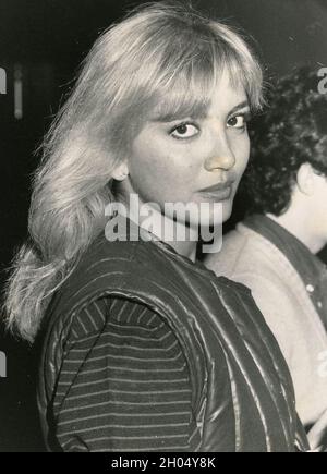 Presentatore, attrice e cantante italiano Milly Carlucci, anni '80 Foto Stock
