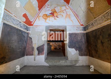 Aleksandrovo, Bulgaria. Interno della tomba di Aleksandrovo, una tomba Tracia del IV secolo a.C. Foto Stock