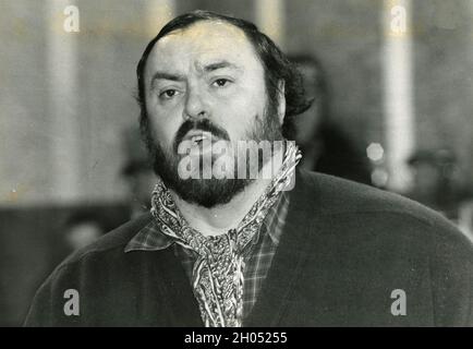 Cantante lirico italiano Luciano Pavarotti, anni '80 Foto Stock