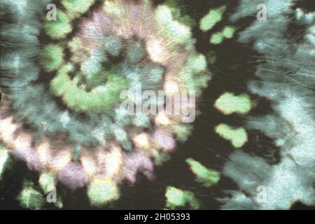 Colorante di legatura psichedelico. Pattern cerchio hippie. Foto Stock