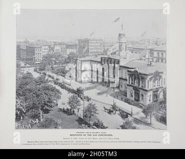 Processione funebre di Grant dal libro americano della Guerra civile e album Grant : 'art immortelles' : Un portafoglio di riproduzioni a mezzitoni da fotografie rare e costose progettate per perpetuare la memoria del generale Ulisse S. Grant, raffigurante scene e incidenti in relazione alla Guerra civile pubblicata a Boston e New York da W. H. Allen nel 1894 Foto Stock