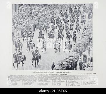 Processione funebre di Grant dal libro americano della Guerra civile e album Grant : 'art immortelles' : Un portafoglio di riproduzioni a mezzitoni da fotografie rare e costose progettate per perpetuare la memoria del generale Ulisse S. Grant, raffigurante scene e incidenti in relazione alla Guerra civile pubblicata a Boston e New York da W. H. Allen nel 1894 Foto Stock