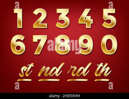 Numeri d'oro anniversario Illustrazione Vettoriale