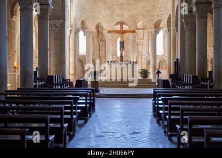 Abbazia di Sant'Antimo, monastero benedettino. Montalcino Val d'Orcia Toscana Foto Stock