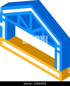 immagine vettoriale dell'icona isometrica del telaio in metallo del garage Illustrazione Vettoriale