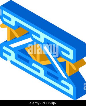 immagine vettoriale icona isometrica del telaio in materiale metallico del ponte Illustrazione Vettoriale