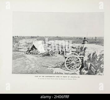 CONFEDERATE Lines AT ATLANTA, GA dall'album "Art immortelles" della American Civil War : Un portafoglio di riproduzioni a mezzitoni da fotografie rare e costose progettate per perpetuare la memoria del generale Ulisse S. Grant, raffigurante scene e incidenti in relazione alla Guerra civile pubblicata a Boston e New York da W. H. Allen nel 1894 Foto Stock