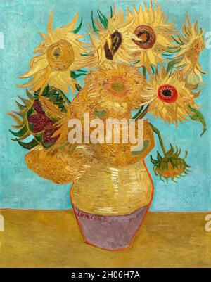 Vincent van Gogh Vase con dodici girasoli (1889). Foto Stock