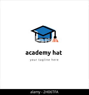 accademia Hat segno, cappello graduazione linea icona arte per applicazioni e siti web Education Illustrazione Vettoriale