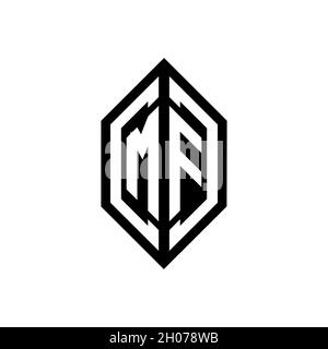 Logo MF con modello monogramma vettoriale di forma geometrica isolato su sfondo bianco Illustrazione Vettoriale