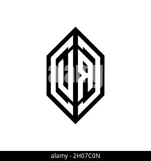 Logo UR con modello di design monogramma vettoriale di forma geometrica isolato su sfondo bianco Illustrazione Vettoriale