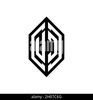 Logo UC con modello di design monogramma vettoriale di forma geometrica isolato su sfondo bianco Illustrazione Vettoriale