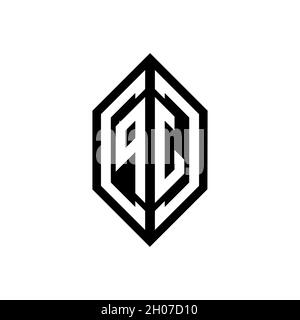 Logo PJ con modello di design monogramma vettoriale di forma geometrica isolato su sfondo bianco Illustrazione Vettoriale