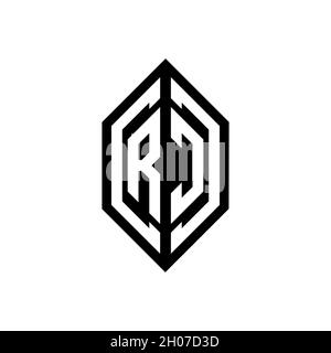 Logo RC con modello di design monogramma vettoriale di forma geometrica isolato su sfondo bianco Illustrazione Vettoriale