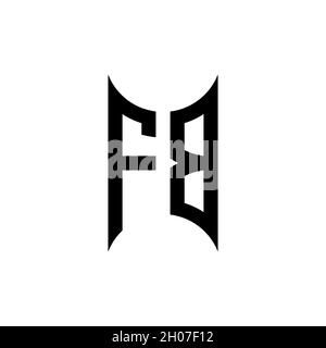 Modello di stile di forma geometrica con monogramma FB. Vettore di disegno iniziale monogramma su sfondo isolato Illustrazione Vettoriale