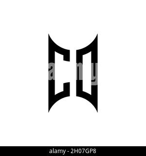 Modello di stile forma geometrica a monogramma CN. Vettore di disegno iniziale monogramma su sfondo isolato Illustrazione Vettoriale