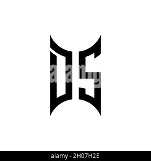 Modello di stile di forma geometrica con monogramma DR. Vettore di disegno iniziale monogramma su sfondo isolato Illustrazione Vettoriale