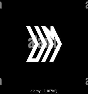 Modello di stile forma geometrica monogramma UM. Vettore di disegno iniziale monogramma su sfondo isolato Illustrazione Vettoriale