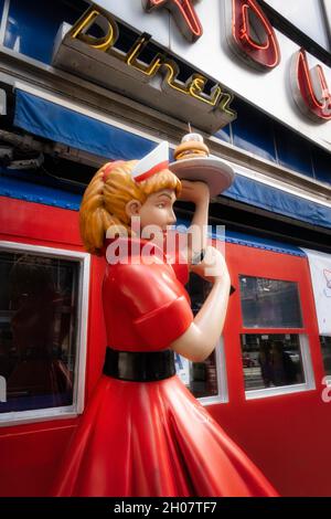 Stardust Diner Facade, Times Square, NYC, USA 2021 Foto Stock