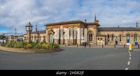 Saltburn presso la stazione ferroviaria Sea Victorian. Foto Stock