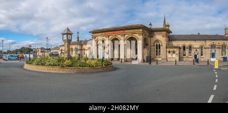 Saltburn presso la stazione ferroviaria Sea Victorian. Foto Stock