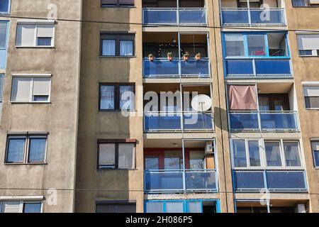 Blocco di appartamenti Foto Stock