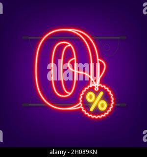 Commissione zero. Elemento di progettazione. Offerta limitata Red. Icona neon. Badge dell'offerta speciale. Illustrazione dello stock vettoriale Illustrazione Vettoriale