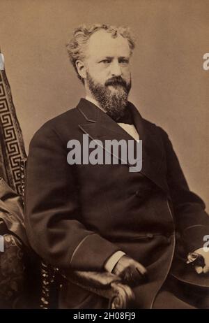 Roscoe Conkling (1829-1888), politico americano, senatore degli Stati Uniti da New York, ritratto seduto a metà lunghezza, John F. Jarvis, 1876 dopo 1868 negativo Foto Stock