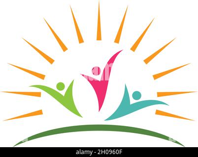 Adozione e cura della comunità modello di Logo Illustrazione Vettoriale