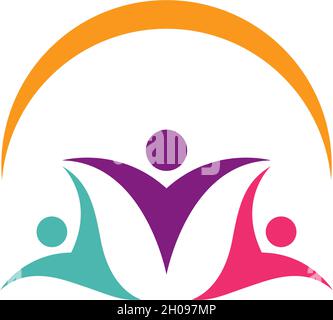 Vettore modello logo per la cura della comunità Illustrazione Vettoriale