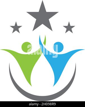 Vettore modello logo per la cura della comunità Illustrazione Vettoriale