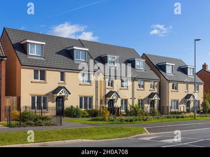 Nuova costruzione case distaccate in Stortford campi di sviluppo abitativo, Bishop's Stortford, Hertfordshire. REGNO UNITO Foto Stock